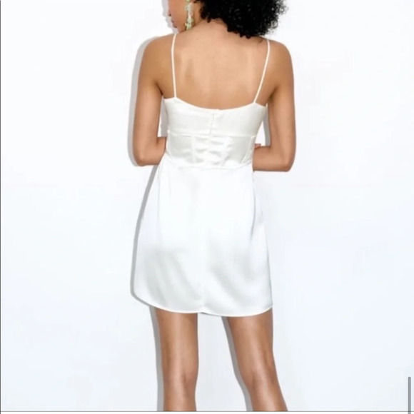 ZARA SATIN LINGERIE STYLE DRESS - Picture 5 of 15